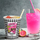 30歳の誕生日を迎えるローリン千鳥格子の 紙コップ