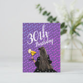 30歳の誕生日を迎える女性のためのおしゃれなコックテイルスタイル ポストカード (スタンド正面)