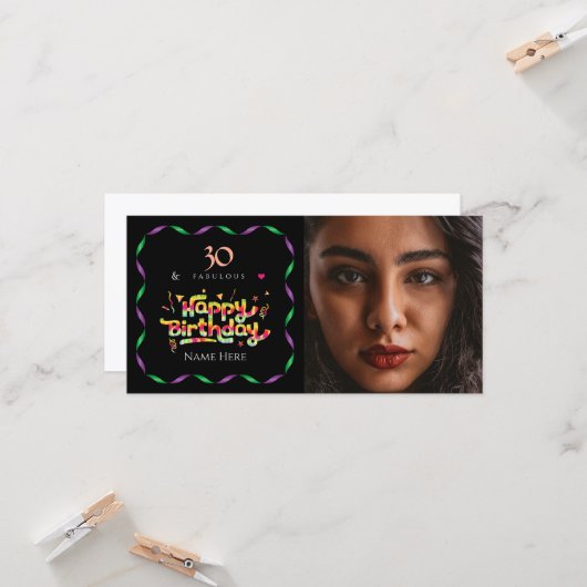 30歳の誕生日を迎える素晴らしいカスタム写真 (正面/裏面インサイチュ)