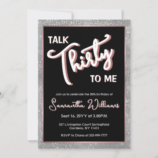 30歳の誕生日を迎えカスタムる 招待状 (正面)