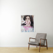 30歳の誕生日を追加 名前 日付 年 白い写真 タペストリー (インサイチュ)