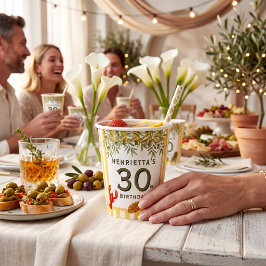 30歳の誕生日イタリアンフェストオリーブの枝ペーパークリップ 紙コップ