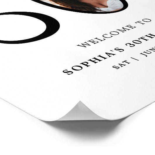 30歳の誕生日ウェルカムサインを見る ポスター (角)