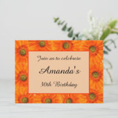 30歳の誕生日オレンジフローラお祝い 招待状 (スタンド正面)