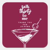 30歳の誕生日カクテルパーティー スクエアシール (正面)