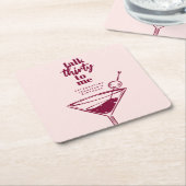 30歳の誕生日カクテルパーティー スクエアペーパーコースター (アングル)