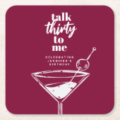 30歳の誕生日カクテルパーティー スクエアペーパーコースター (正面)