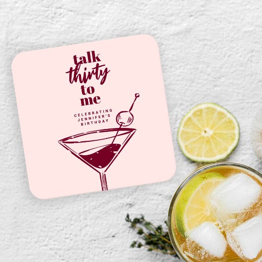 30歳の誕生日カクテルパーティー スクエアペーパーコースター