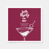 30歳の誕生日カクテルパーティー スタンダードカクテルナプキン (正面)