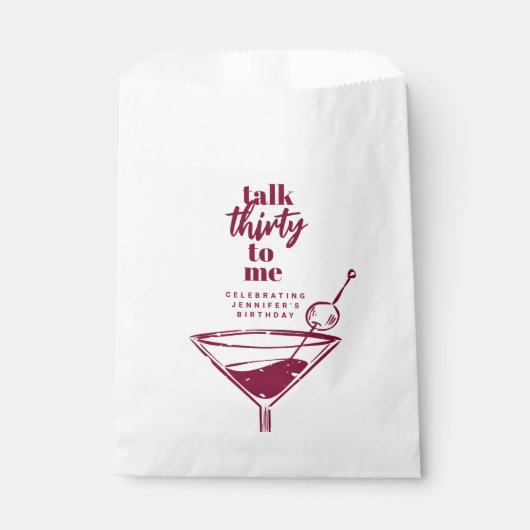 30歳の誕生日カクテルパーティー フェイバーバッグ (正面)
