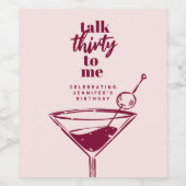 30歳の誕生日カクテルパーティー ワインラベル (シングルラベル)