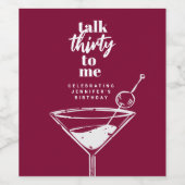 30歳の誕生日カクテルパーティー ワインラベル (シングルラベル)