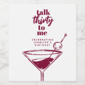 30歳の誕生日カクテルパーティー ワインラベル (シングルラベル)