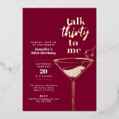 30歳の誕生日カクテルパーティー 箔招待状 (正面)