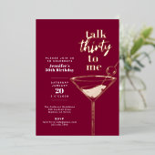 30歳の誕生日カクテルパーティー 箔招待状 (立ち正面)