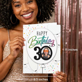 30歳の誕生日カスタムフォトバルーン カード
