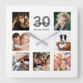 30歳の誕生日カスタム写真の友達 スクエア壁時計 (正面)