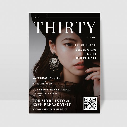 30歳の誕生日カスタム写真マガジンの表紙ユニーク 招待状