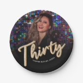30歳の誕生日カスタム写真金ゴールド ペーパープレート (正面)