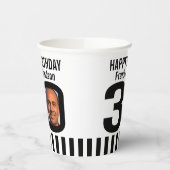 30歳の誕生日カスタム2枚の白黒 紙コップ (左)