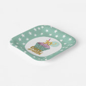 30歳の誕生日カップケーキスマッシュグリーンスターパーティー ペーパープレート (傾斜あり)