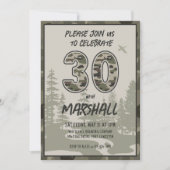 30歳の誕生日カモフラージュの森 招待状 (正面)