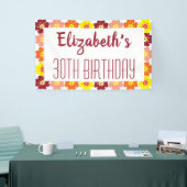 30歳の誕生日カラフル花パーティー 横断幕 (トレードショー)