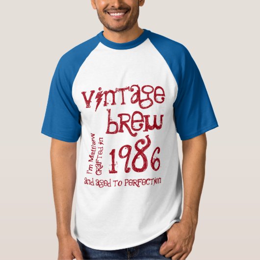 30歳の誕生日ギフト1986または任意の年のヴィンテージ醸造5 Tシャツ (正面)