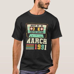 30歳の誕生日ギフト1991年3月の男性の女性30年P Tシャツ