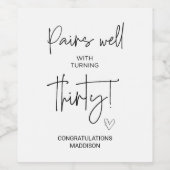 30歳の誕生日ギフト30歳の誕生日パーティー友達 ワインラベル (シングルラベル)