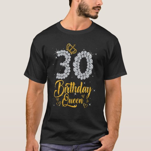 30歳の誕生日クイーン30歳の女性の女の子ディアモ Tシャツ (正面)