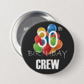 30歳の誕生日クルー30パーティークルー・グループ・ラウンド 缶バッジ (正面&裏面)