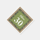 30歳の誕生日グリーンとタン迷彩柄A01D スタンダードカクテルナプキン (角)