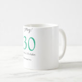 30歳の誕生日グリーンブラック太字名 コーヒーマグカップ (正面右)