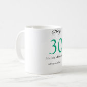 30歳の誕生日グリーンブラック太字名 コーヒーマグカップ (正面左)