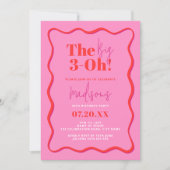 30歳の誕生日ザ・ビッグ3-Oh波打縁どち 招待状 (正面)