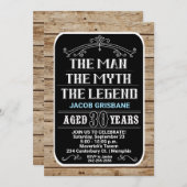 30歳の誕生日ザ・マンザ・神話ザ・レジェンド30 YRS 招待状 (正面/裏面)