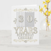 30歳の誕生日シルバーとゴールデンエレガントハウス カード (黄色い花)