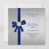 30歳の誕生日シルバータイルブルーダイヤモンドボウ 招待状 (裏面)