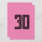 30歳の誕生日シンプルピンクカスタム招待状 招待状 (正面/裏面)