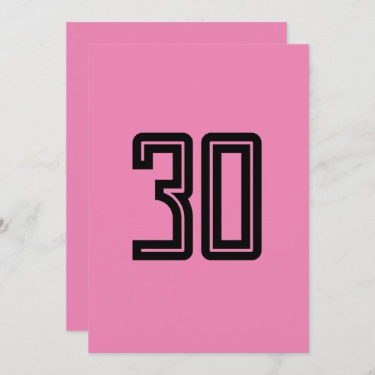 30歳の誕生日シンプルピンクカスタム招待状 招待状 (正面/裏面)
