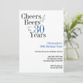 30歳の誕生日シンプル応援ビアーズパーティー 招待状 (スタンド正面)