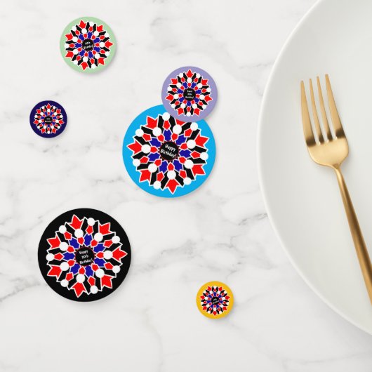 30歳の誕生日ジオメトリックフローラテーブル紙吹雪 コンフェッティ (グループ)