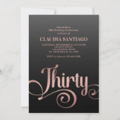 30歳の誕生日スクリプモダント 招待状 (正面)