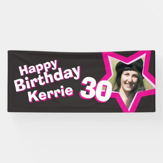 30歳の誕生日スターカスタムフォトバナー 横断幕 (横)
