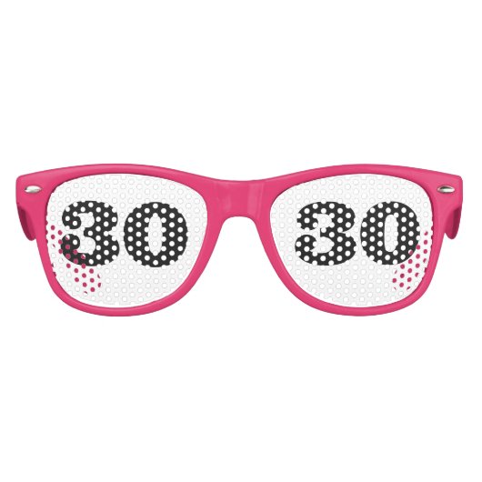 30歳の誕生日スリティーパーティーピンクサングラス キッズサングラス (正面)