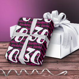 30歳の誕生日タイポグラフィカスタム時代 ラッピングペーパー