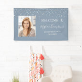 30歳の誕生日ダスティブルーシルバー紙吹雪へようこそ 横断幕 (インサイチュ)