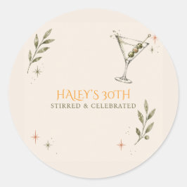30歳の誕生日ダーティーマティーニディナーカクテル ラウンドシール