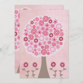 30歳の誕生日デザイナーピンクツリー招待状 招待状 (正面/裏面)